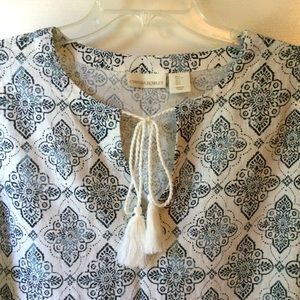 Cynthia Rowley Blue batik print dress coverup L large